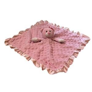 Baby Starters Pink Bear Hugs & Kisses Lovey Minky Dots Rattle Security Blanket